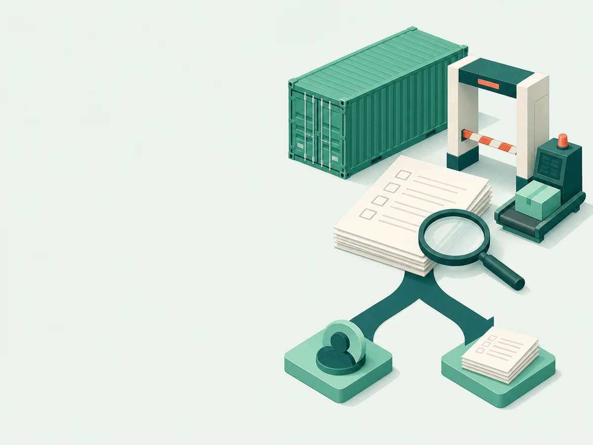 A CBAM declarant request is checked for goods, tonnage, importer role and application status